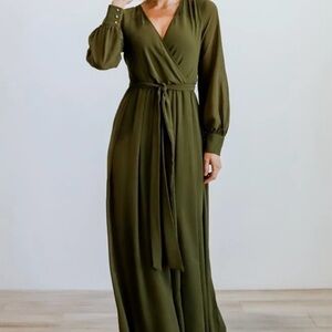 Baltic Born Lydia Maxi Dress in Olive Green